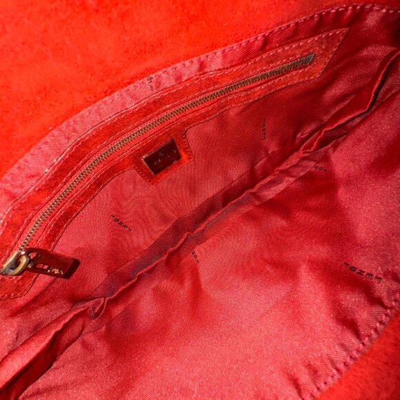 FENDI SUEDE Vintage Baguette Red - Picture 5 of 13